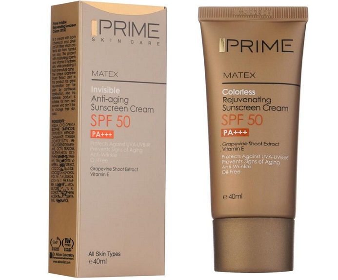 کرم ضدآفتاب جوان کننده SPF50 پرایم(بی رنگ)