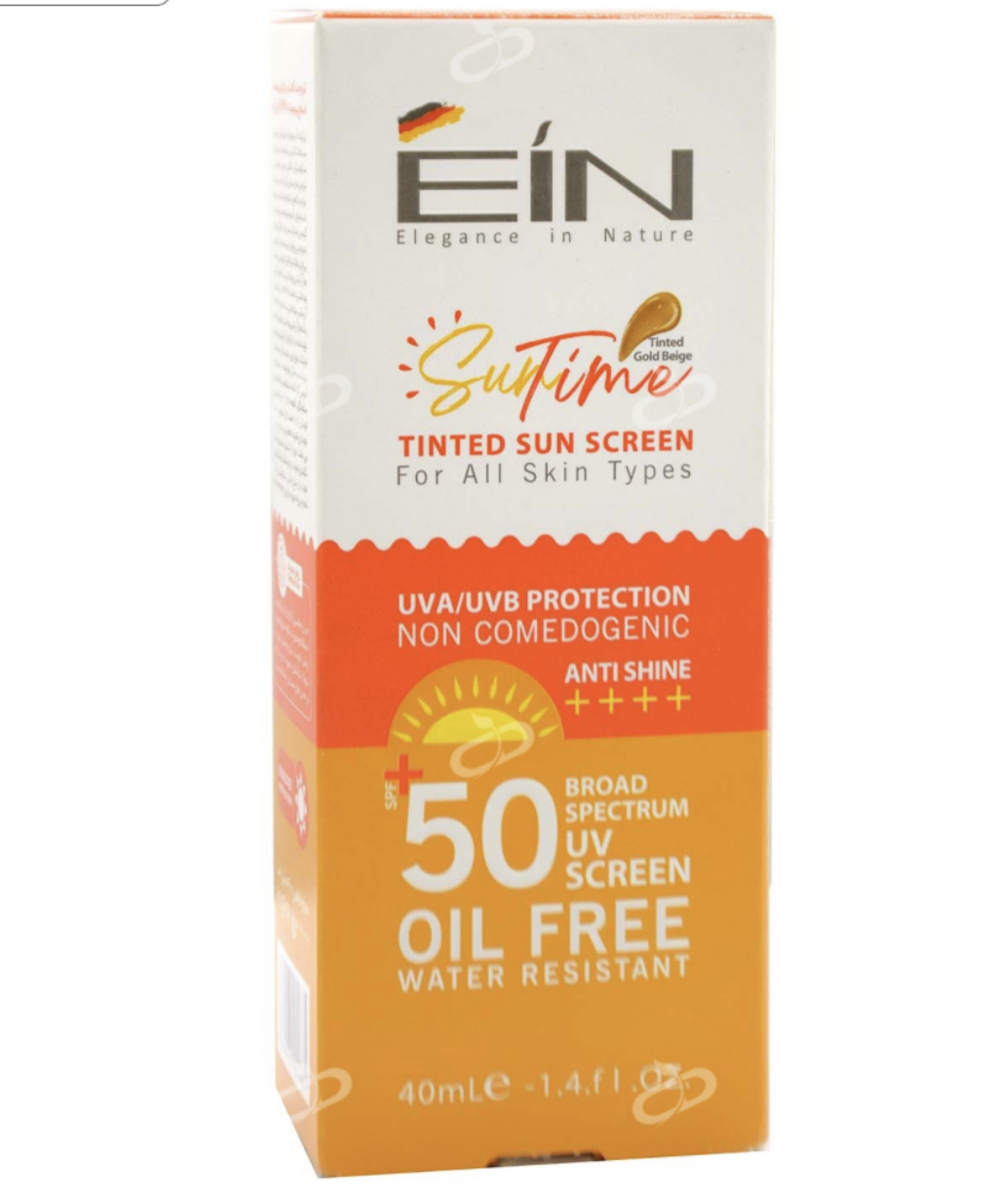 کرم ضد آفتاب بژ روشن مناسب پوست با SPF50+ ای آی ان